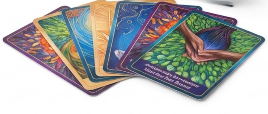 Deep Reflections cards fanned out